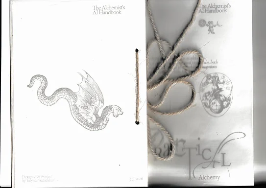 Handbook cover and dragon illustration