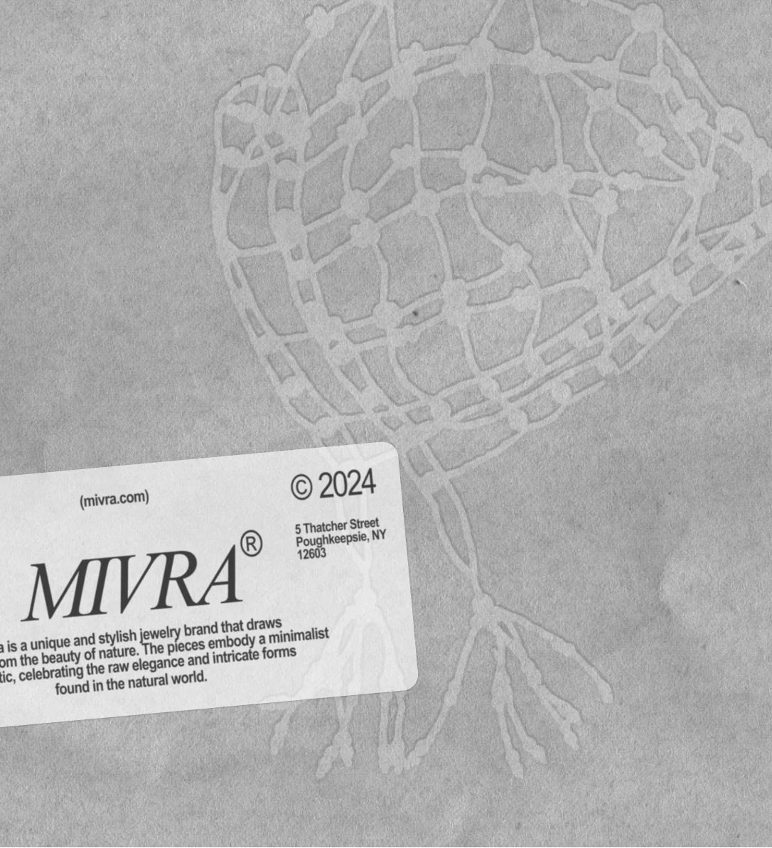 Mivra embossed bag and label
