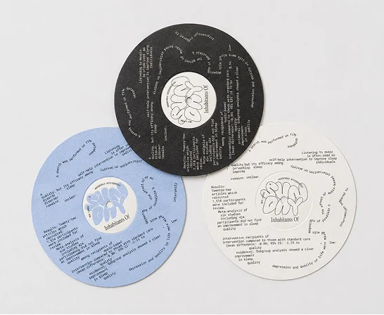 Round coasters in three colours