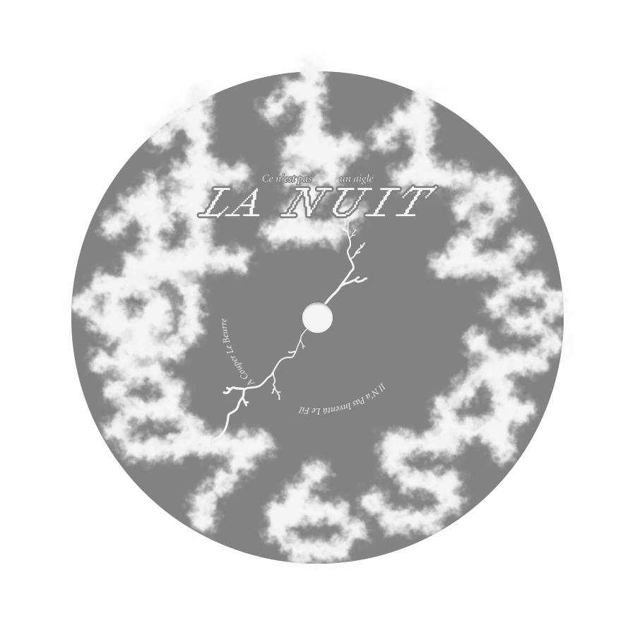 Clock face in a cloud of ink